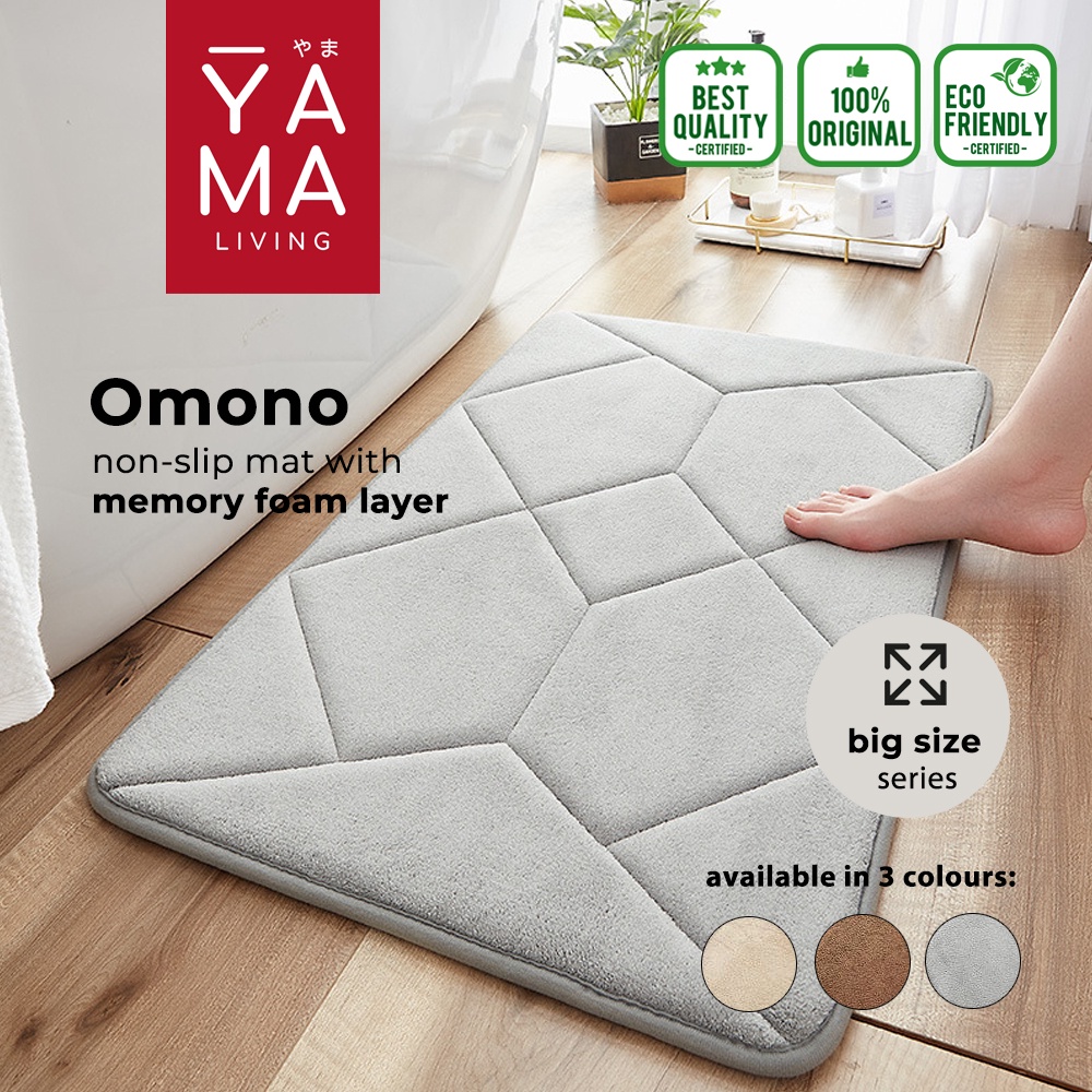 YAMA OMONO Memory Foam Mat Keset Kaki Anti Slip Kamar Mandi Toilet Tebal Penyerap Air