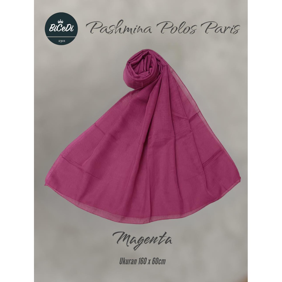 Pashmina Polos Polyester 160cm x 60cm Hijab Paris