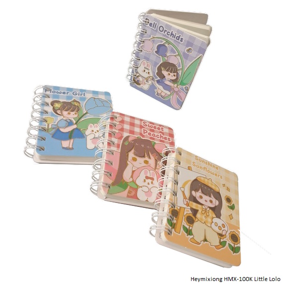 

Heymixiong Diary Notebook Spiral Mini Ukuran A7 Lolo, Sweet Peaches, Flower Girl Hardcover