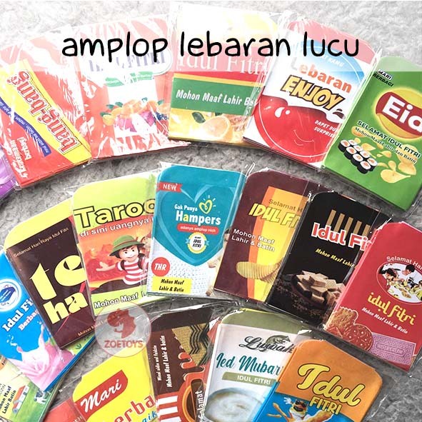 Zoetoys Amplop Lebaran Idul Fitri 10pcs Siap Pakai Motif Snack Karakter Kartun Lucu | Isi 10 pcs Murah