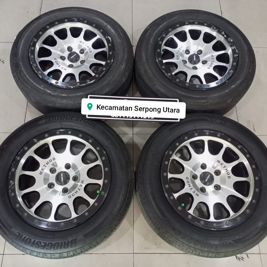 VELG MOBIL BEKAS HSR METHOD RING 16 LEBAR 7,5 BAUT 5 + BAN 215 60 R16