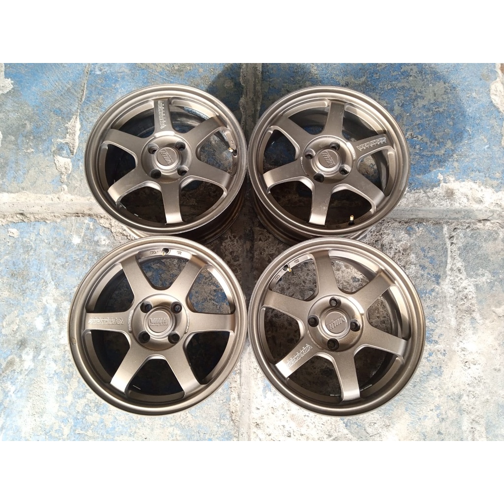 velg mobil racing bekas te37 ring 15x7 lubang 4x100 bisa mirage ignis sigra jazz yaris