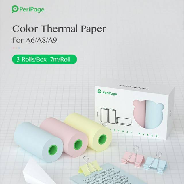 

PERIPAGE Kertas Stiker Warna A9 Colour Sticker Paper Thermal 77mm Journal Resi