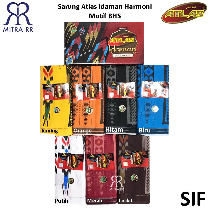 Sarung Atlas Idaman 555 Harmoni Kembang Motif BHS SIF