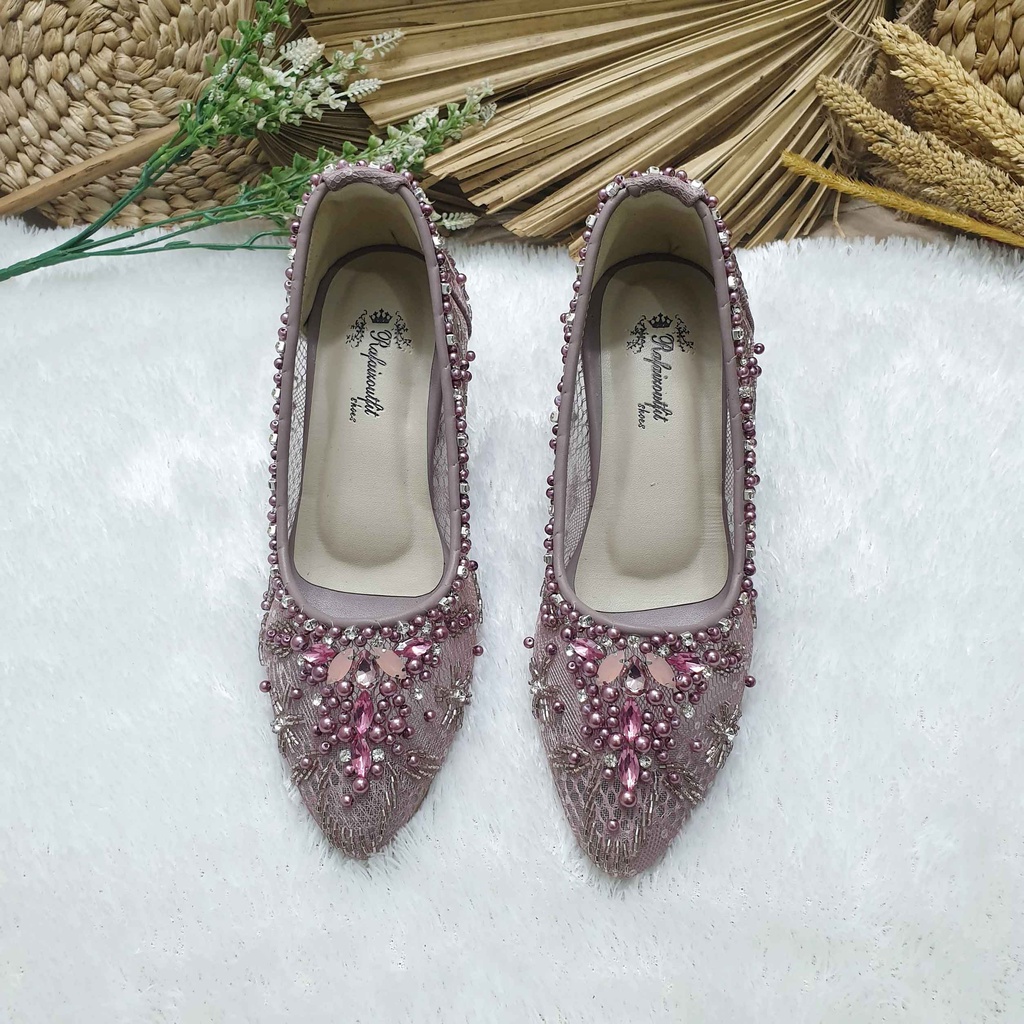 Sepatu wedding pesta Cantik mahalani mauve 7cm tahu