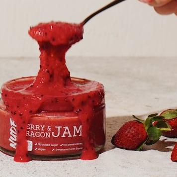 

♖ NUDE Berry & Dragon Jam Sugar Free Strawberry (Selai) Keto Friendly Diet, Vegan, Gluten Free Spread ➲