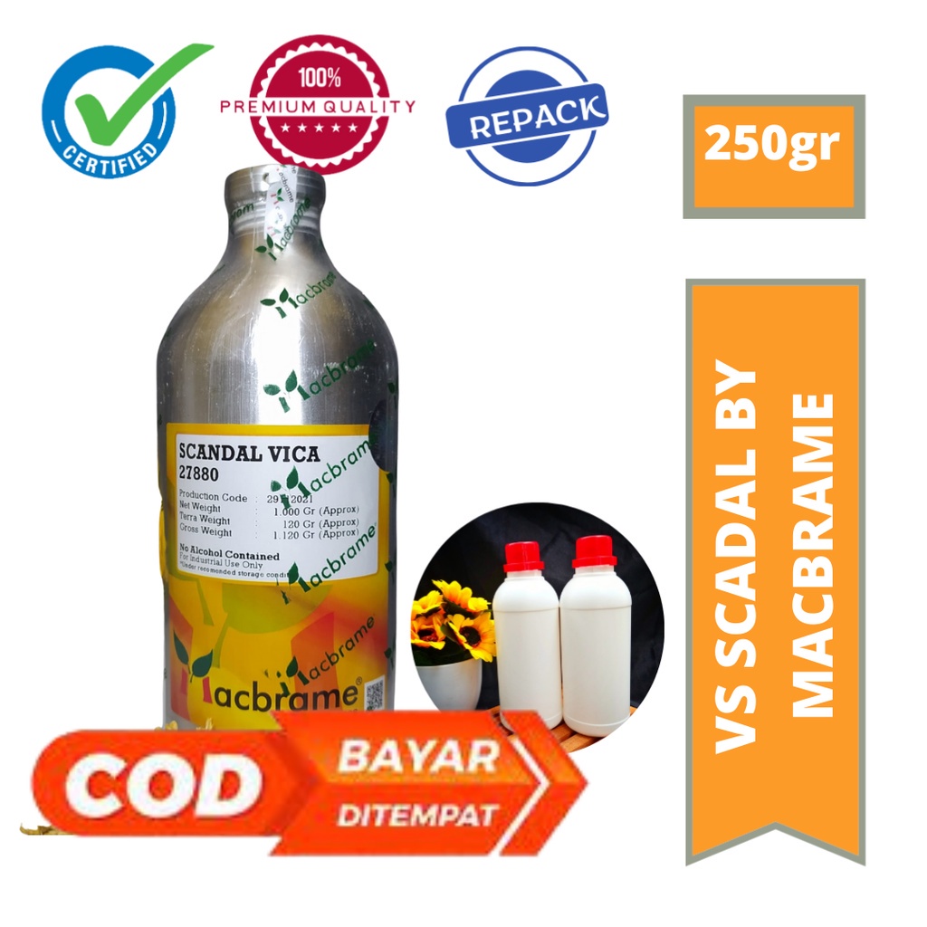 Bibit Parfum VS SCANDAL VICA 250gr REPACK by MACBRAME - ORIGINAL PABRIK - MURNI - TAHAN LAMA - REFIL