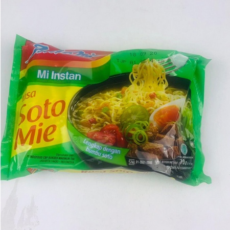 

Paketan isi 5 pcs Indomie Rasa Soto Mie 70g / Mie Instan