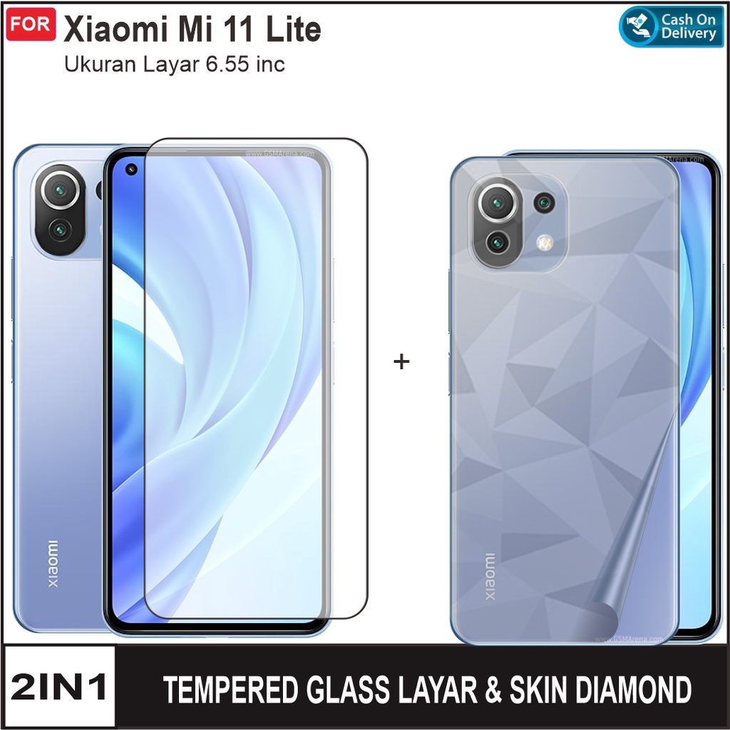 Tempered Glass Layar Xiaomi Mi 11 Lite Free Skin Diamond