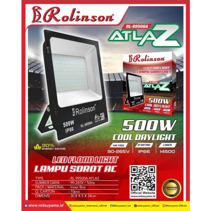 RL-99500A Lampu Sorot AC 500 Watt Rolinson atlaz IP66 Tembak flood led