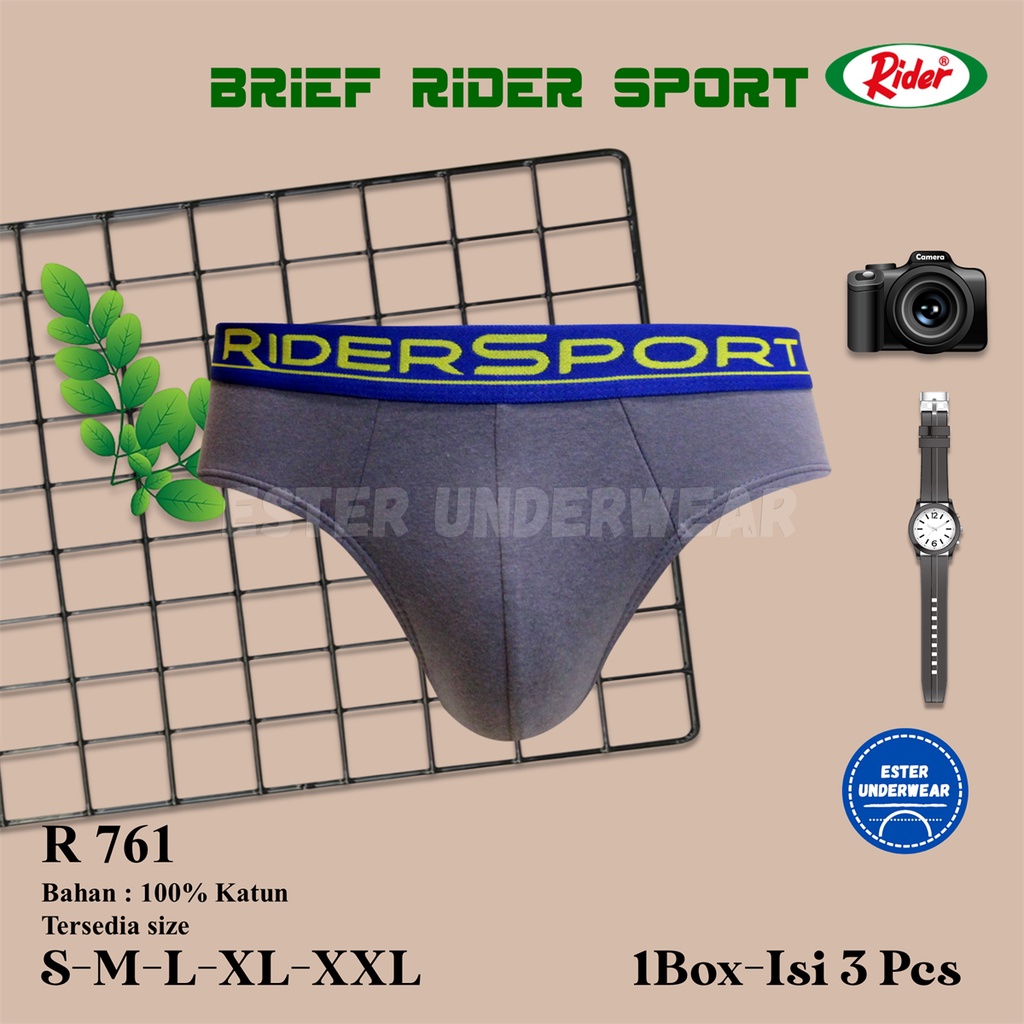 Celan Dalam Pria Rider Sport R 761 Isi 3Pcs/Pack Bahan Katun