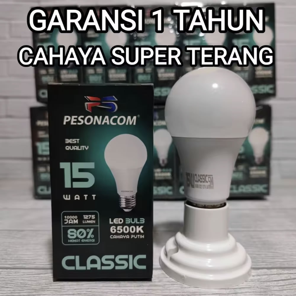 Bohlam Pesonacom Lampu LED Bulb Rumah Kantor SNI Classic Termurah 7W / 9W / 12W / 15W / 18W / 23W