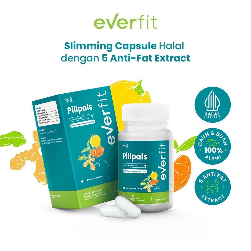 EVERFIT Pillpals Slimming Kapsul Halal Isi 30 Tablet