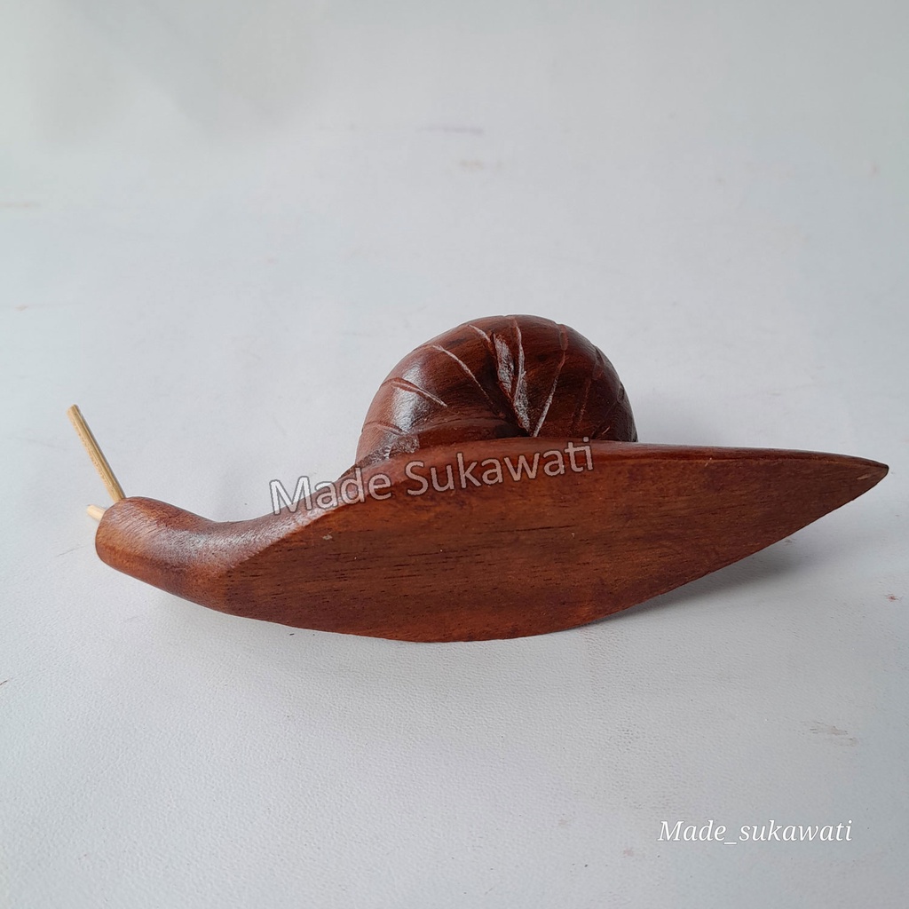 Patung kayu Siput mini 12cm ukiran handmade bali