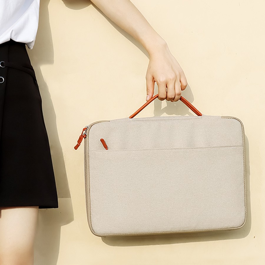 Tas Laptop Macbook Pro Air M1 M2 Jinjing Nylon Leather Handstrap Protective Case 11 12 13 14 15 inch