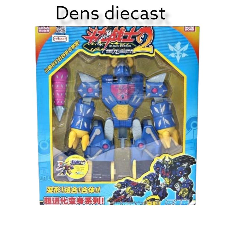 mainan robot Dragon warrior blue
