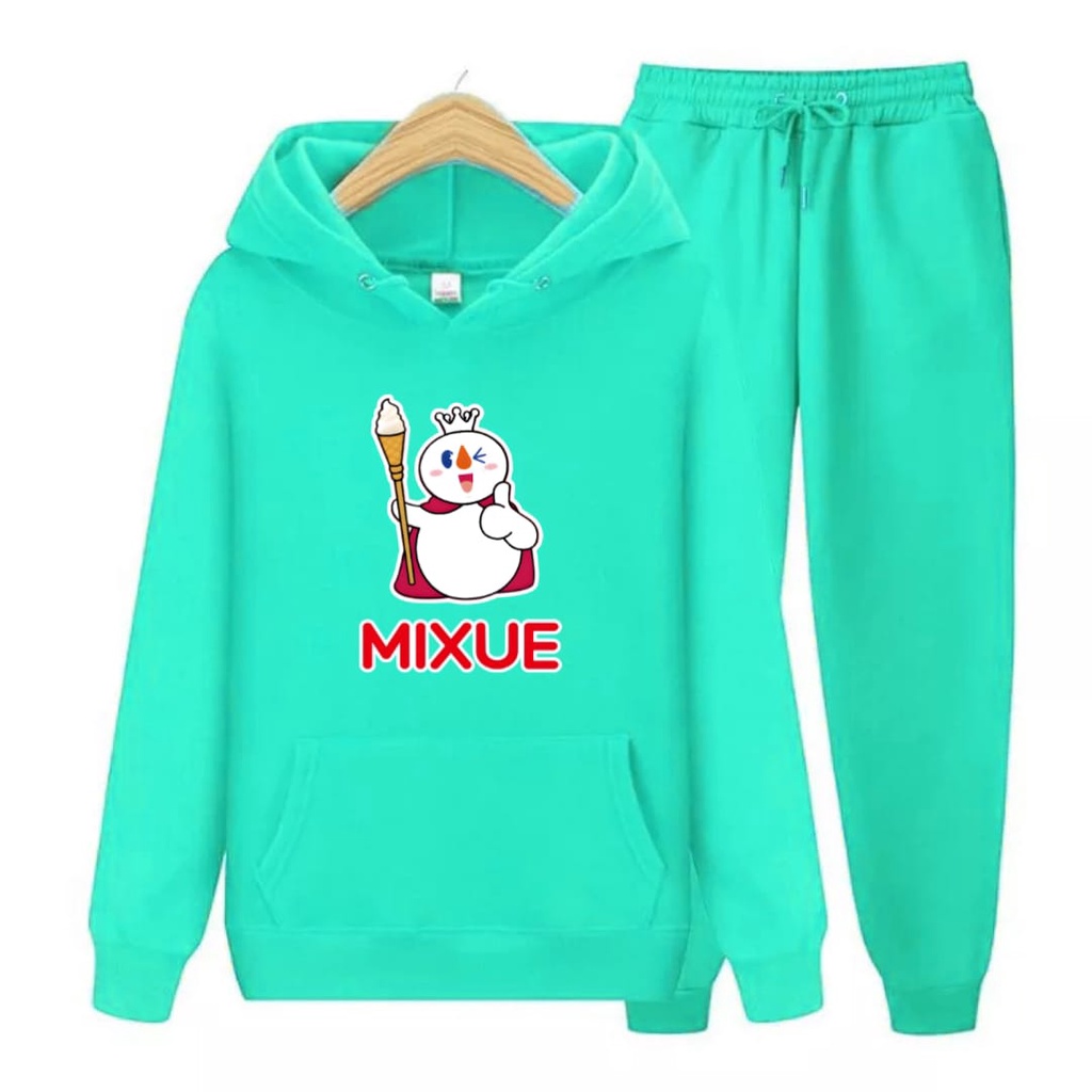 Hzl_outfit Setelan Hoodie Sweater Anak Cowok Dan Cewek Mixue Top/ Setelan Hoodie Anak S,M,XL