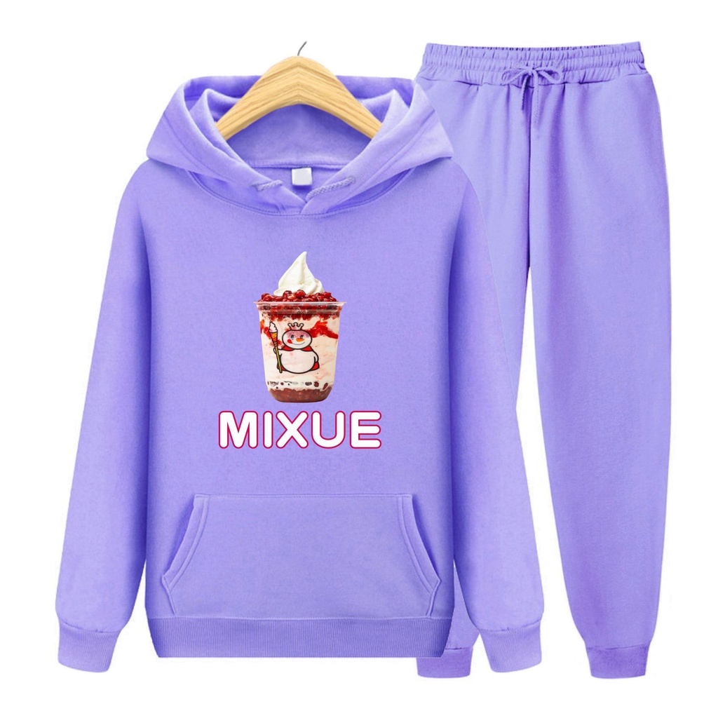 MIXUE ICE CREAM Sweater Hoodie Lengan Panjang Anak Atasan Dan Setelan Usia 4-13+Tahun  bisa Bayar Ditempat COD