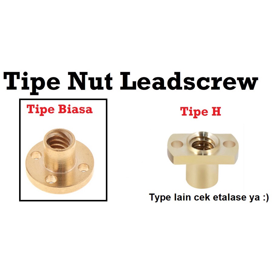 [HAEBOT] T Nut TNut T12 Lead Screw Leadscrew Pitch 2 Diameter 12mm CNC Lead 2mm 12mm Besi Ulir 3D Printer Transmisi Mekanik Brass Start Mechanical Part Loaded