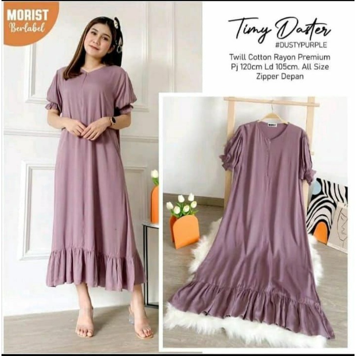 Dress Timy Polos Jumbo Busui Rayon Tebal / Daster Busui Murah / Daster Kekinian Terbaru