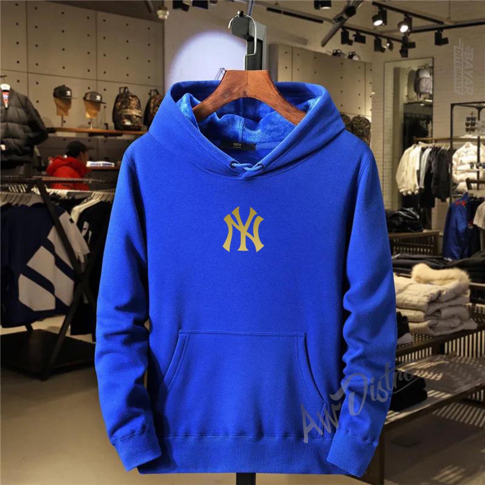 COD Hoodie Distro NY Text Gold Premium Quality Sweater Tulisan Jaket Cewek/ Cowok Kata-Kata Hoodie Sablon