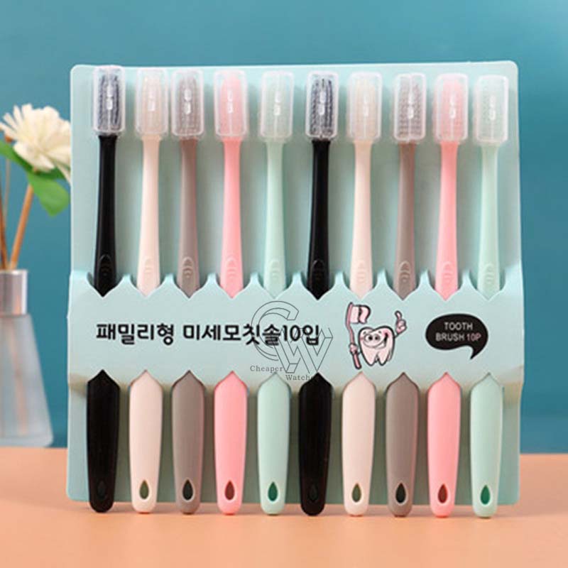 Cheaper-10 pcs - Sikat Gigi Dewasa Bahan Lembut 1 SET 10 PCS Toothbrush Sensitive Soft Korea Traveling Multifungsi