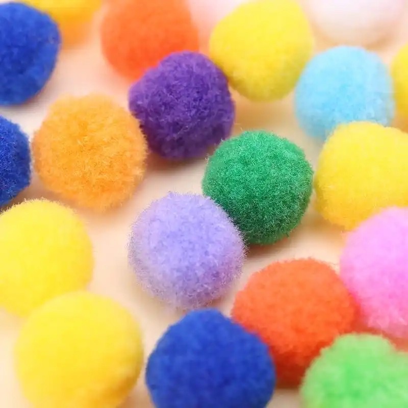 Pompom / Pom pom 3cm 2cm/ bola bulu sorting color mengenal warna /bola bulu untuk menghitung/ sensory toys/ mainan anak