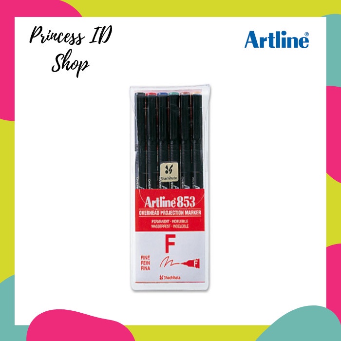 

ARTLINE SPIDOL OHP OVERHEAD PROJECT PERMANENT MARKER EK-853 SET 6 PCS