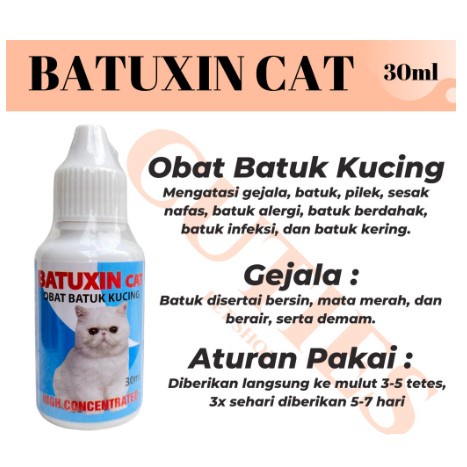 BATUXIN Cat 30 ml Obat Kucing Batuk Pilek Sesak Nafas Berdahak Bersin Demam / obat batuk pilek kitten