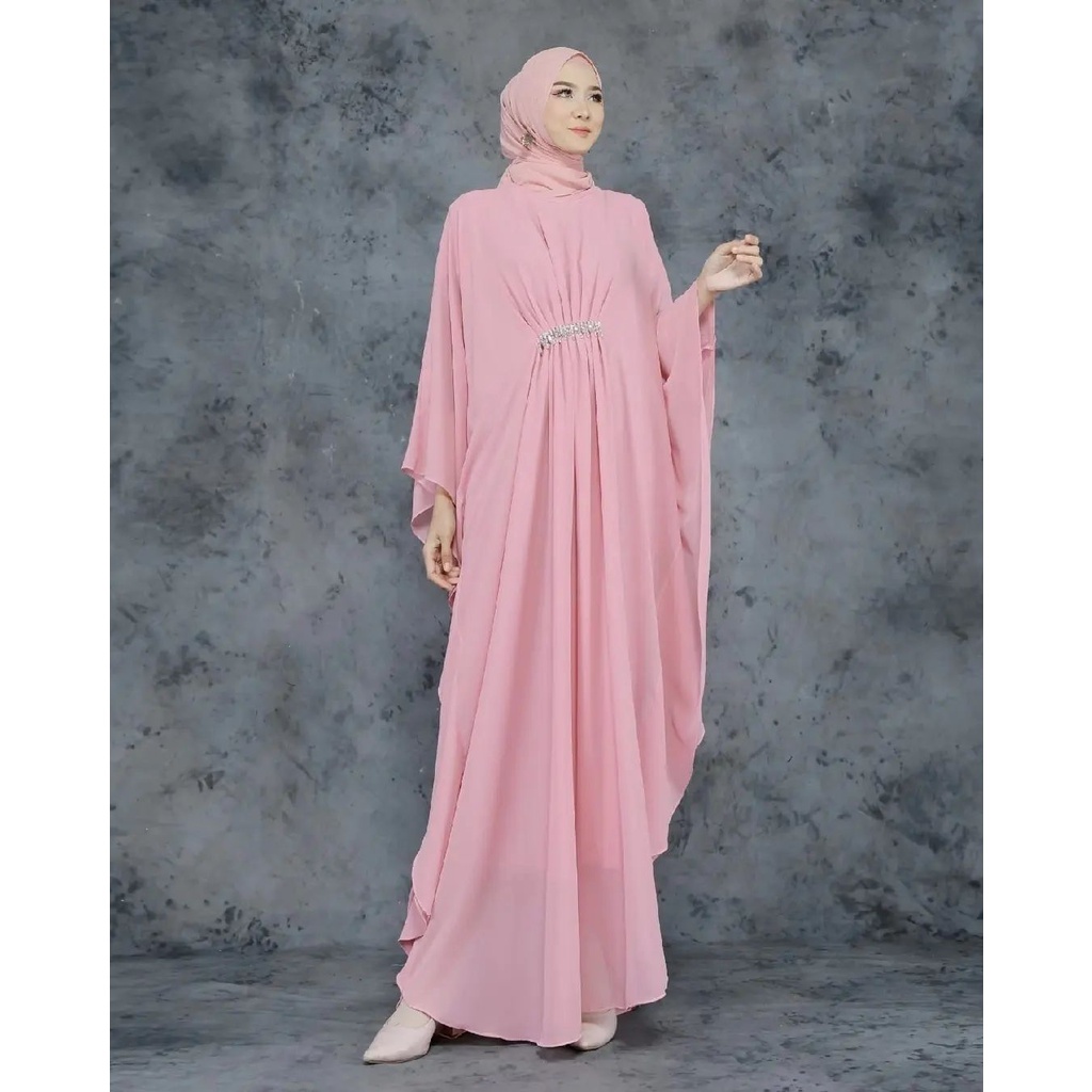 Marbela Kaftan - Gamis Muslim Kaftan Wanita Remaja Matt Ceruty Babydoll OOTD Lebaran Fashion Terlaris