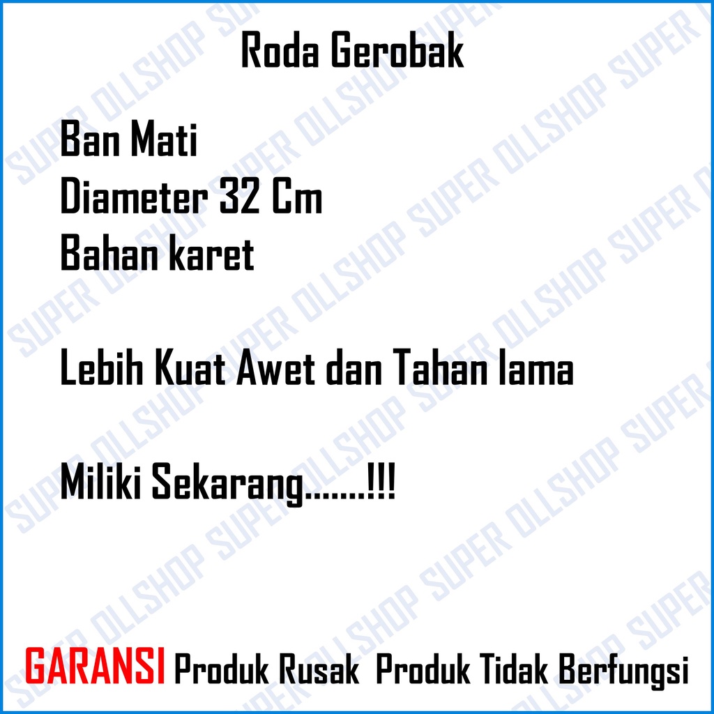 Roda Gerobak Pasir Dorong Sorong Ban Mati Model Arco / Ban Mati Roda Gerobak Kereta Sorong Dorong Pasir