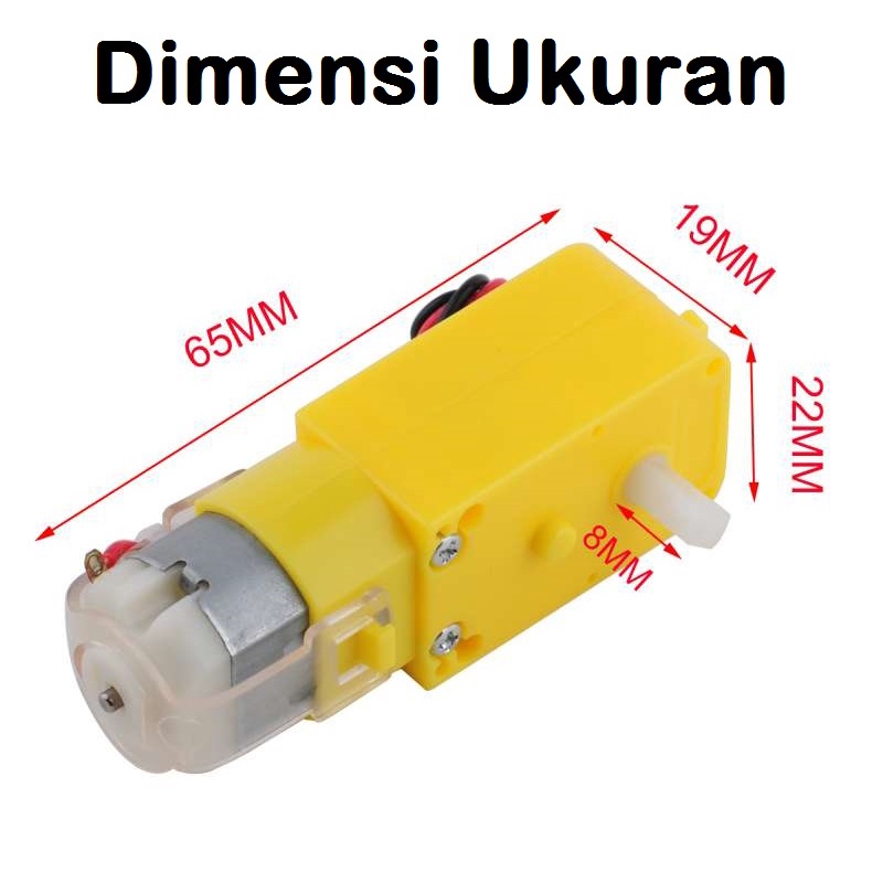 [HAEBOT] DC Motor 3-6v Module Plastic Chasis Gearbox Gear Box Kuning Roda Wheel Car Robot Line Follower Avoider RC Dinamo 3V 200 RPM