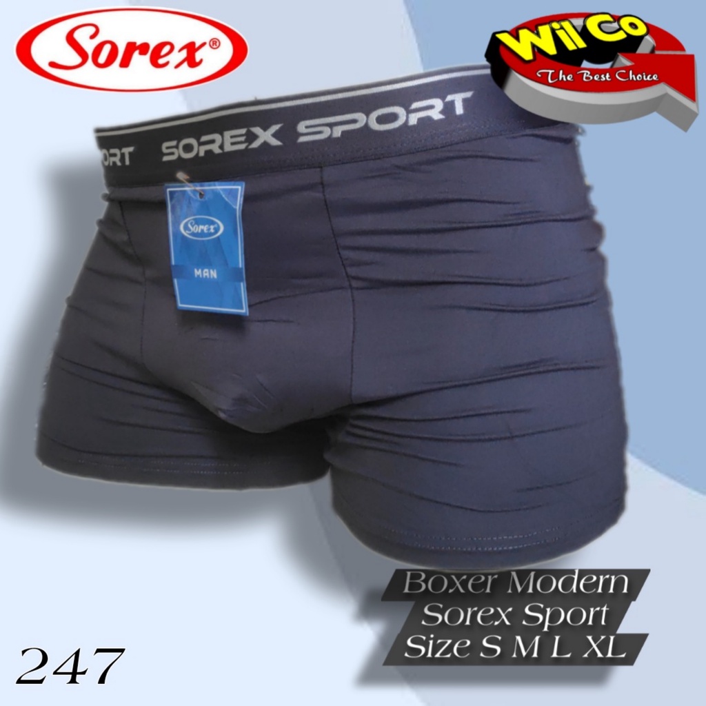 K247D - (DIJUAL PER 1 BOX ISI 2 Pcs) CELANA DALAM BOXER PRIA SOREX SIZE S - XL