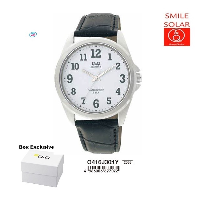 Jam Tangan Pria Casual Business Kulit Leather Analog Original Q&amp;Q QnQ QQ Q416 QB86 Series