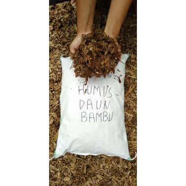 Humus Daun bambu / humus bambu karungan ukuran 10kg / media tanam humus bambu