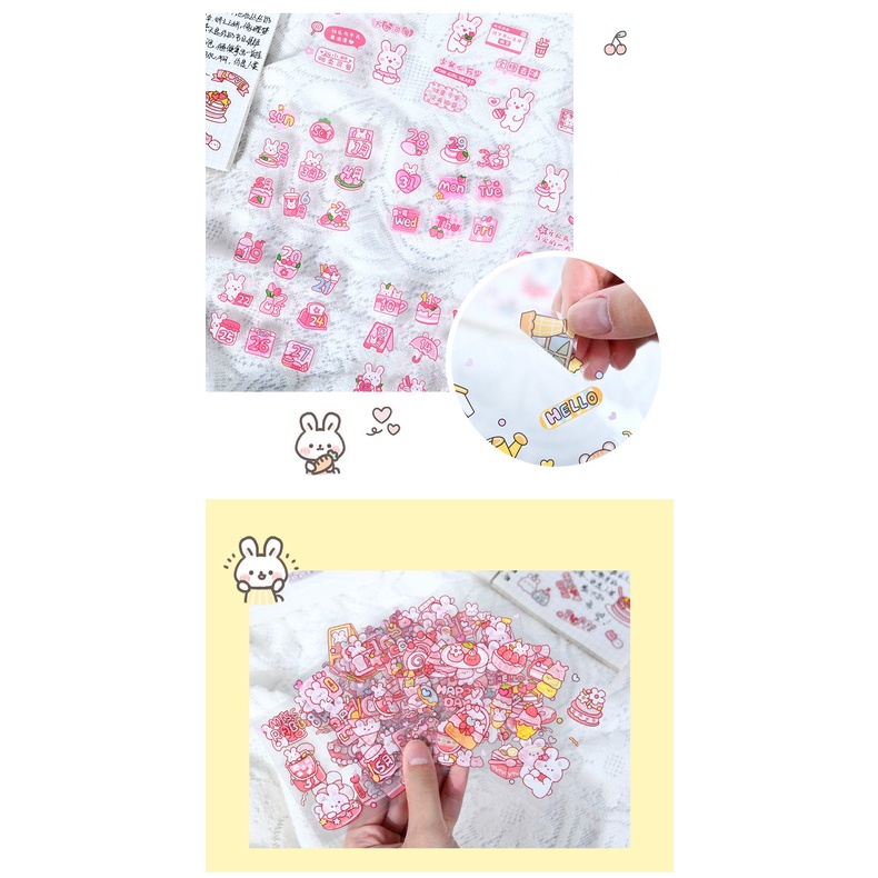 ISI 20 LEMBAR STICKER DECORATIVE PACK STIKER DEKORASI JOURNAL MOMO ANIMAL SERIES LUCU PET TRANSPARANT UNTUK HIAS SCRAPBOOK BUKU DIARY HP DLL @banyak