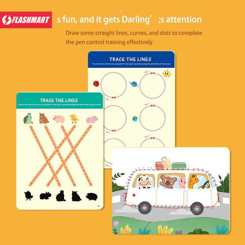 Flashmart Learn Fun Alat Gambar Anak Line Drawing Set Game Toy - WTJD002-1