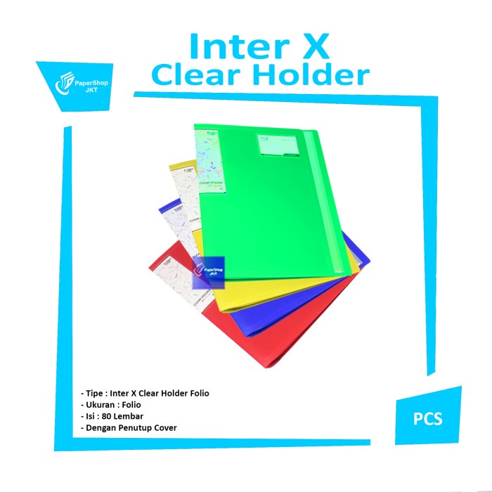 

Inter X Clear Holder Folio Isi 80 Lembar + Cover Box Tebal Star Seller