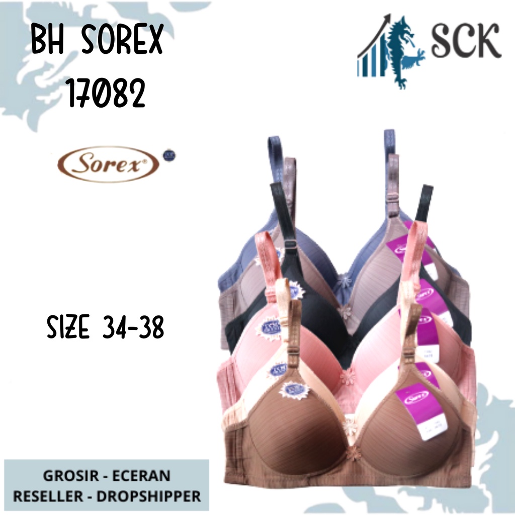 BH SOREX 17082 Tanpa Kawat Busa Tipis Motif Bunga / Pakaian Dalam Wanita Premium