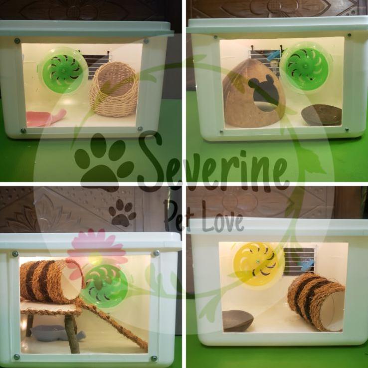 Box Modif akrilik MICA Clear| Paket kandang hamster Lengkap | Box Es krim Kandang Hamster | box reptil