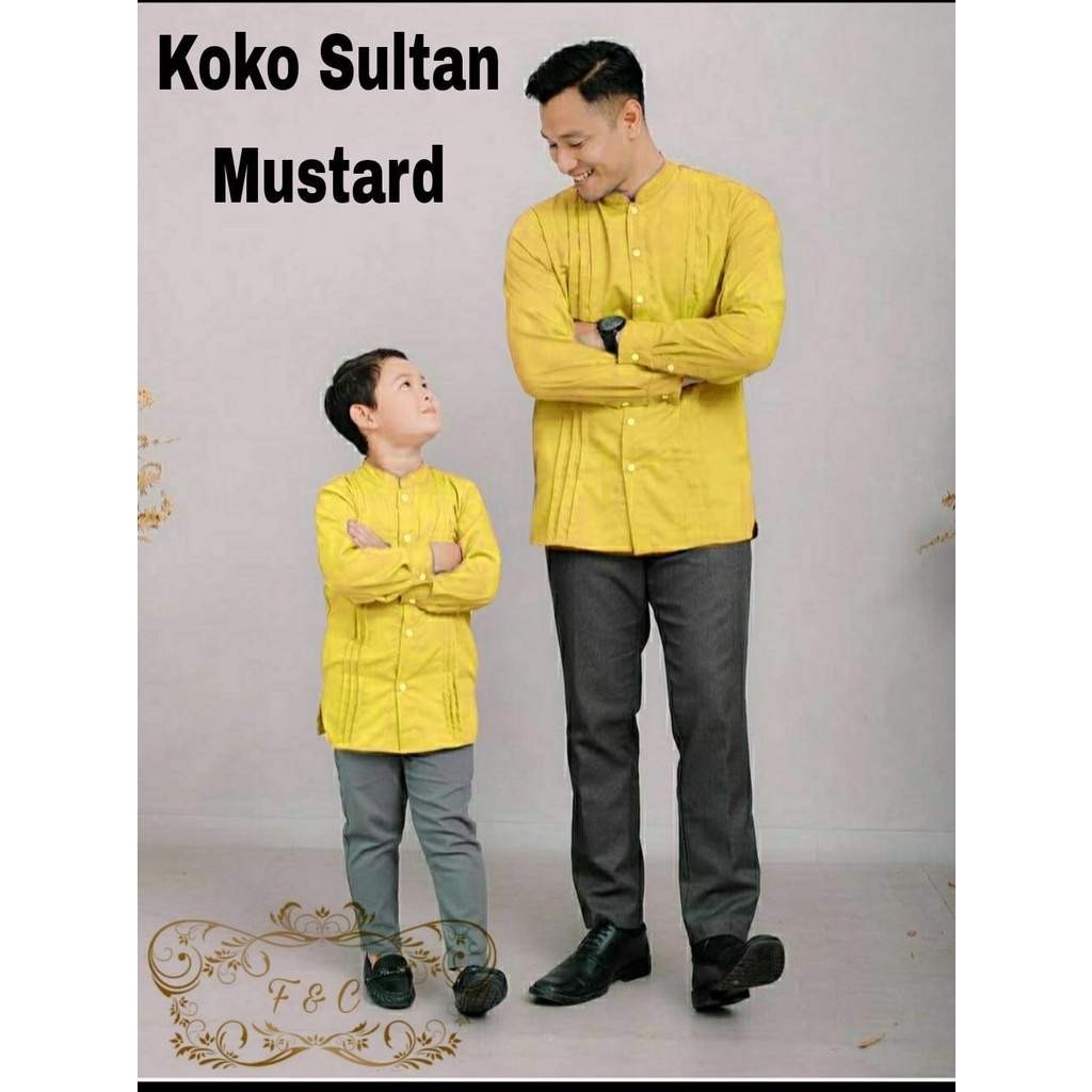 KOKO SULTAN 2 VARIAN DEWASA DAN KID ADA UKURAN DIJUAL TERPISAH FASHION PAKAIAN LAKI-LAKI ATASAN BAHAN KATUN POPLIN FEHM