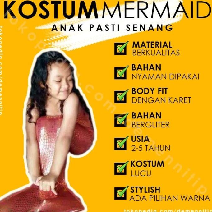 BAJU RENANG DUYUNG JUAL KOSTUM PUTRI DUYUNG ANAK