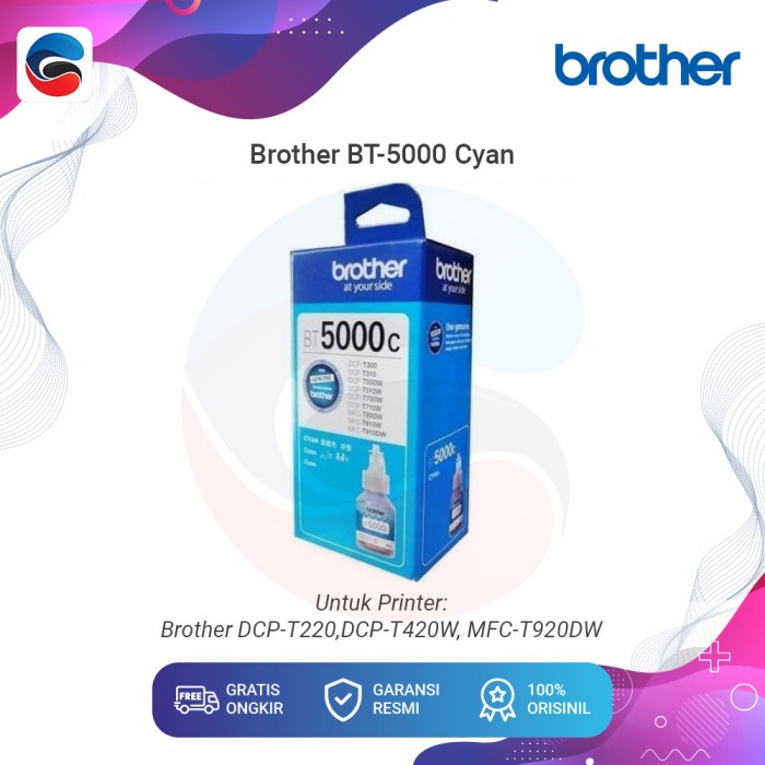 BROTHER Tinta BT5000C BT5000 C 5000C BT 5000 Cyan Biru Original T220 T310 T420W T510W T520DW T710W T