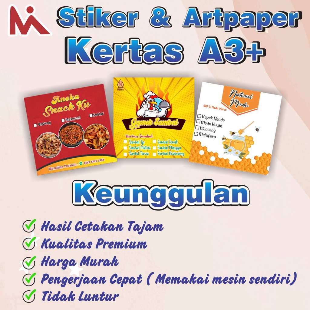 

Cetak Poster/Cetak gambar/Cetak Stiker A3+ / Cetak Stiker A3+ / Cetak Stiker Murah