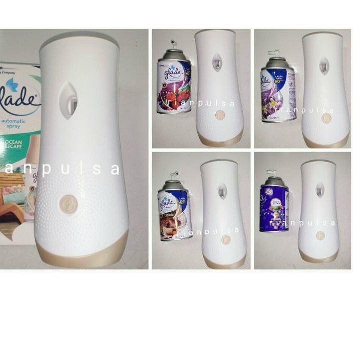 ✾ Pengharum ruangan Mesin Spray Otomatis GLADE air Freshener alat refill lavender vanila Outwood oce