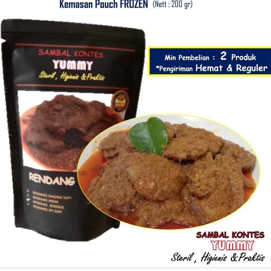 

✨12.12✨ COD Rendang Jengkol Sambal Kontes Yummy Pouch 200 gr Frozen murah dan enak !!