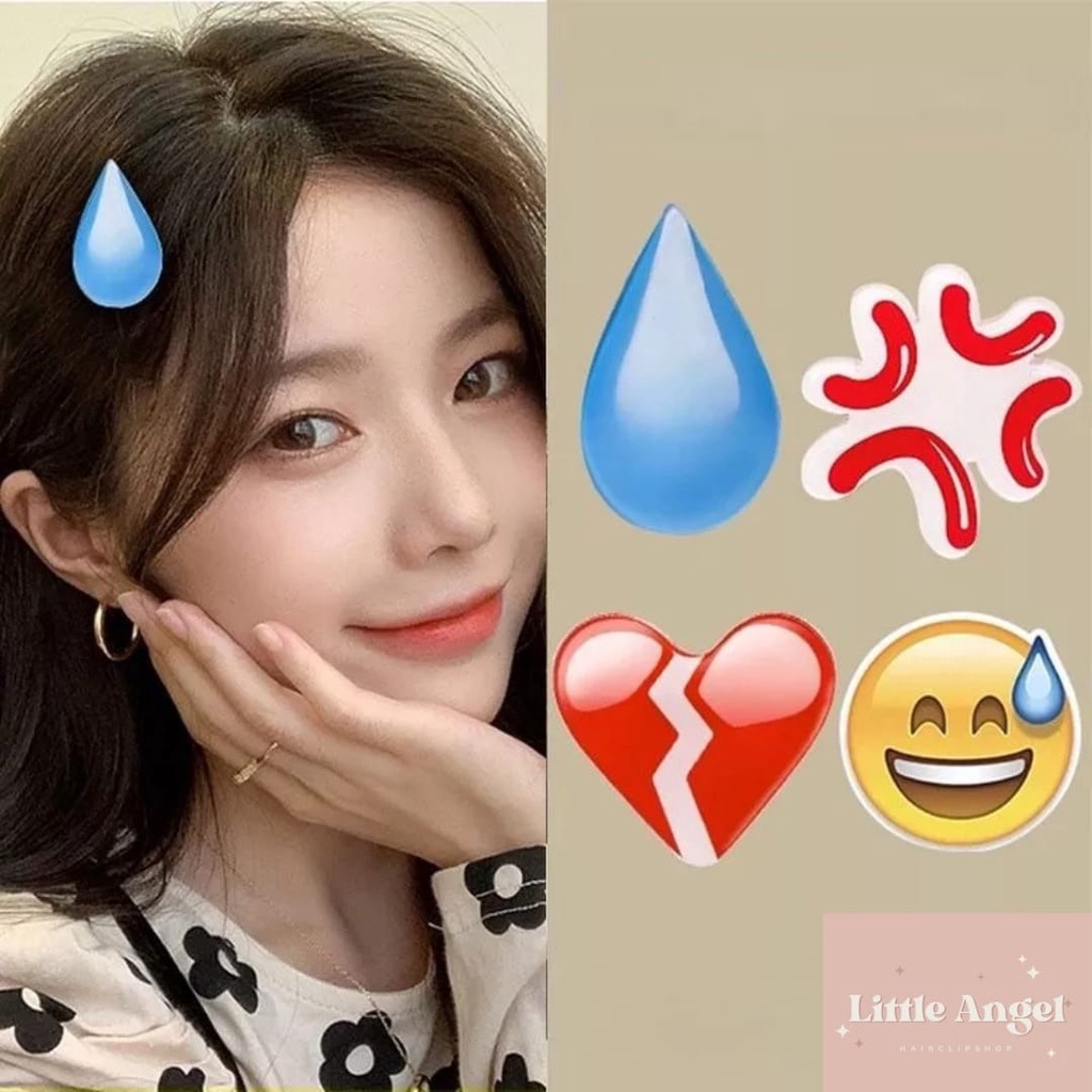 Jepitan Poni Rambut  Emoji Hair Clip Ekspresi Lucu