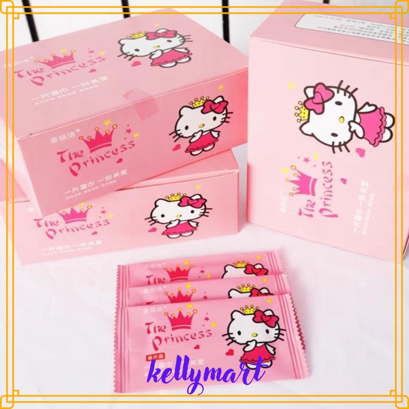 Tisu Basah Satuan Hello Kitty / Tisue Basah Sachet / Tissue Basah Sacet Motif Hello Kitty