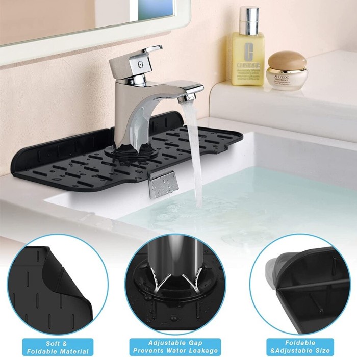 BAROKAH GAMIS bathroom kitchen silicone faucet cover mat sink splash guard keran air