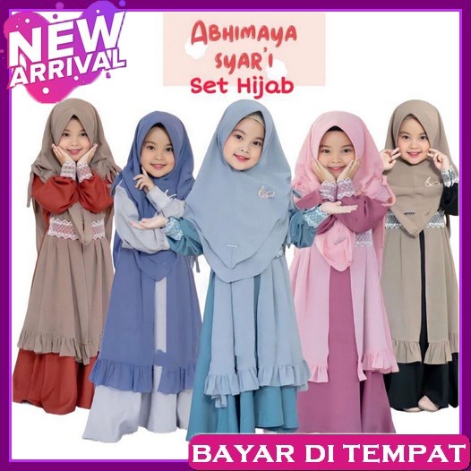 Gamis Anak Perempuan Baju Cewek Dress Muslim Syari Gamis Anak Perempuan Lebaran 2023 Abhimaya Syar'I